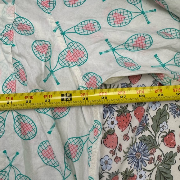 Aerie poplin pj to party Tennis Racket + Hearts button up shirt XL - Picture 9 of 10